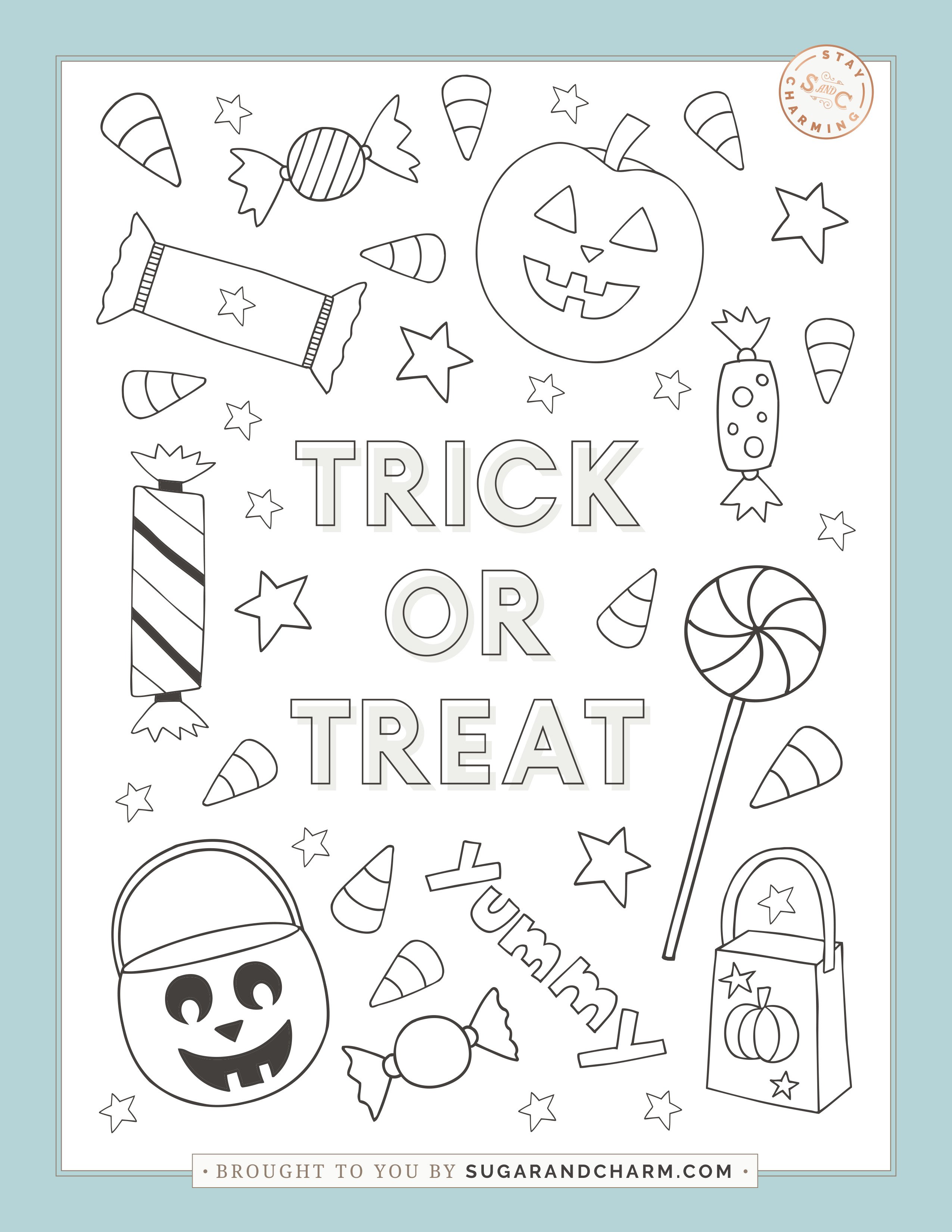 Printable Halloween Coloring Pages   Sugar and Charm