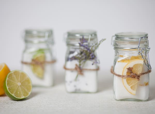 infused granulated sugar with different flavors in a container