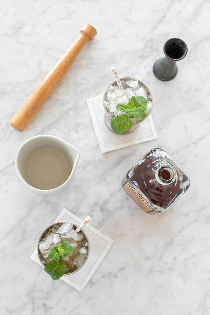 cocktail with bourbon and simple syrup 