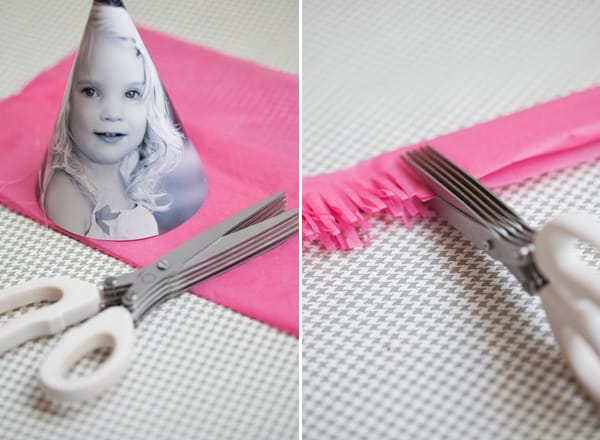 shot of tissue paper being cut