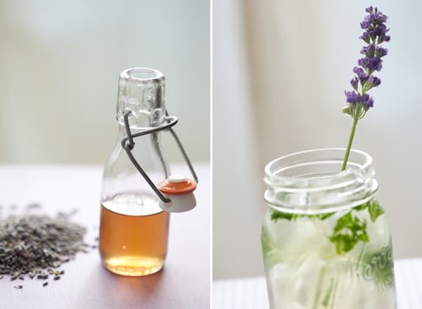 Lavender simple syrup and a lavender mojito recipe.