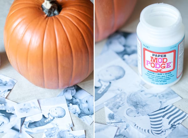 DIY decoupage craft pumpkin 