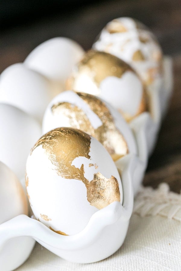 Easter eggs with gold design