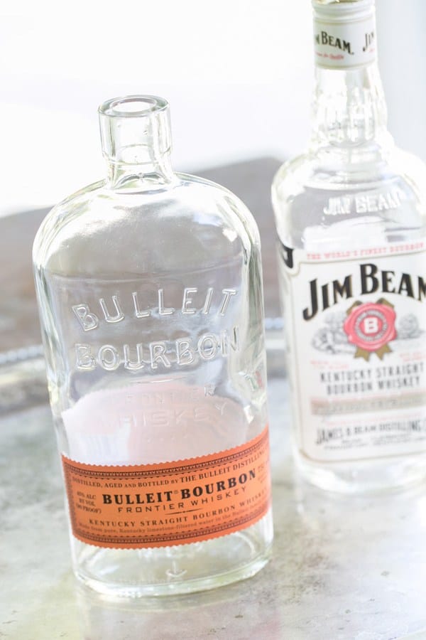 Empty bottle of bullet bourbon.