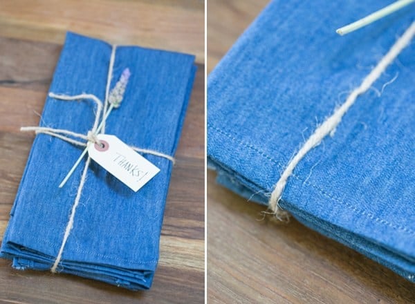 DIY denim napkins from old jeans