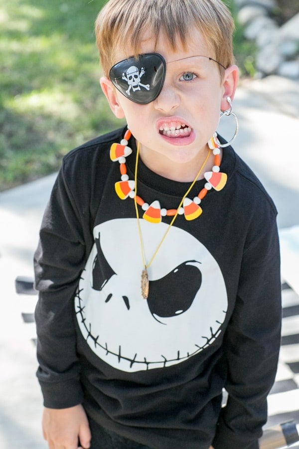 shot of child dressed as a pirate