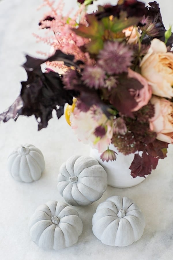 DIY concrete pumpkins