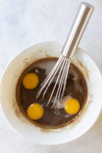 eggs, corn syrup and brown sugar