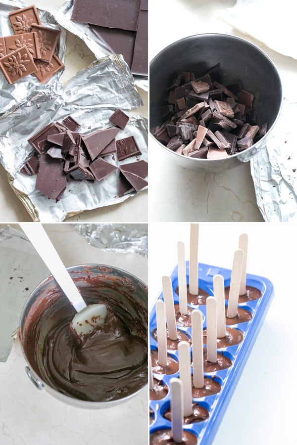 collage of chocolate melting 