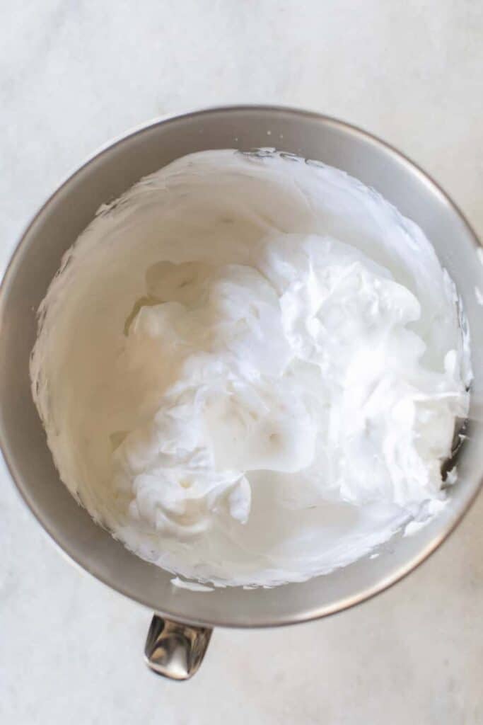 Whipped egg whites beat until stiff.