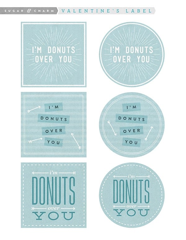 Donut Valentine's Day Printable graphic. 