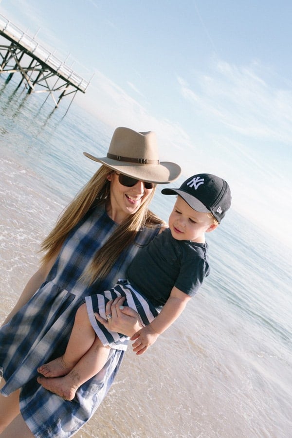 Eden Passante and son at beach 