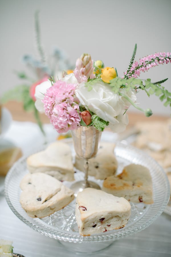 scones on a tower for tea party