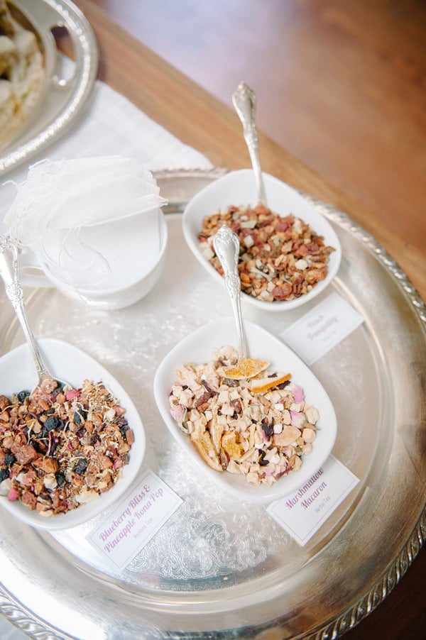 tea in small bowls for a make your own tea blend 