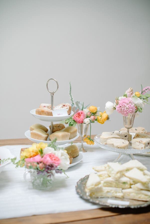 food on table for a Mother's Day Backyard Tea Party