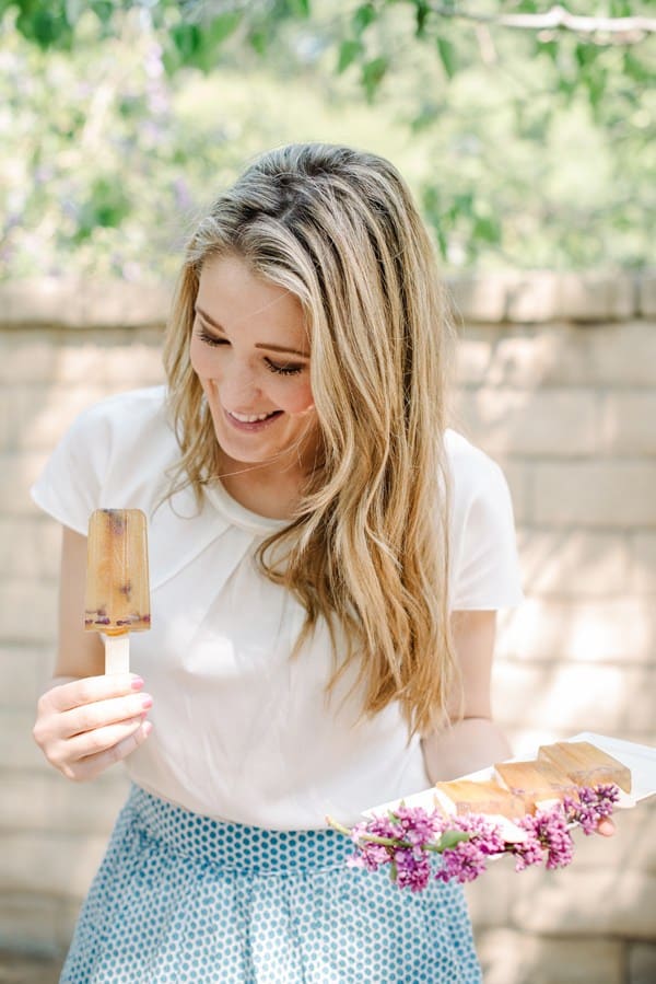 Eden passante holding tea popsicles 