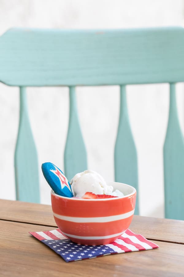 4th of July ice cream bowl.