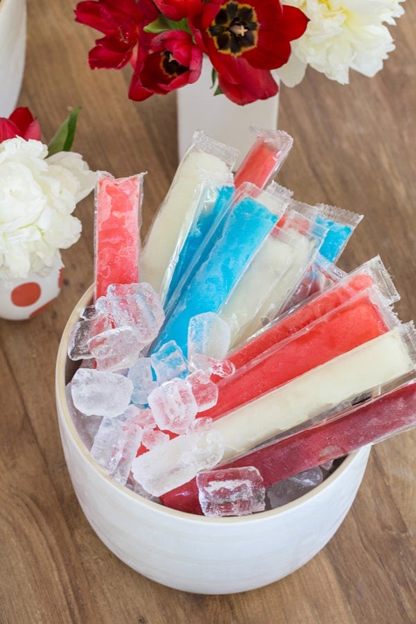 red white and blue frozen popsicles 