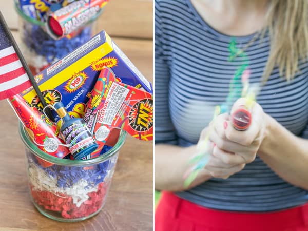 Fireworks in a glass jar