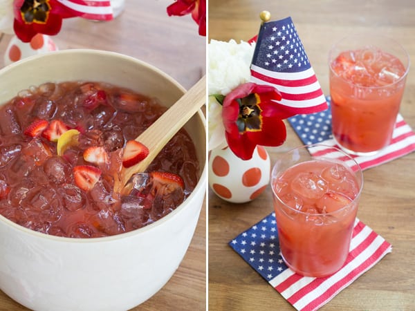 American punch with flag napkins