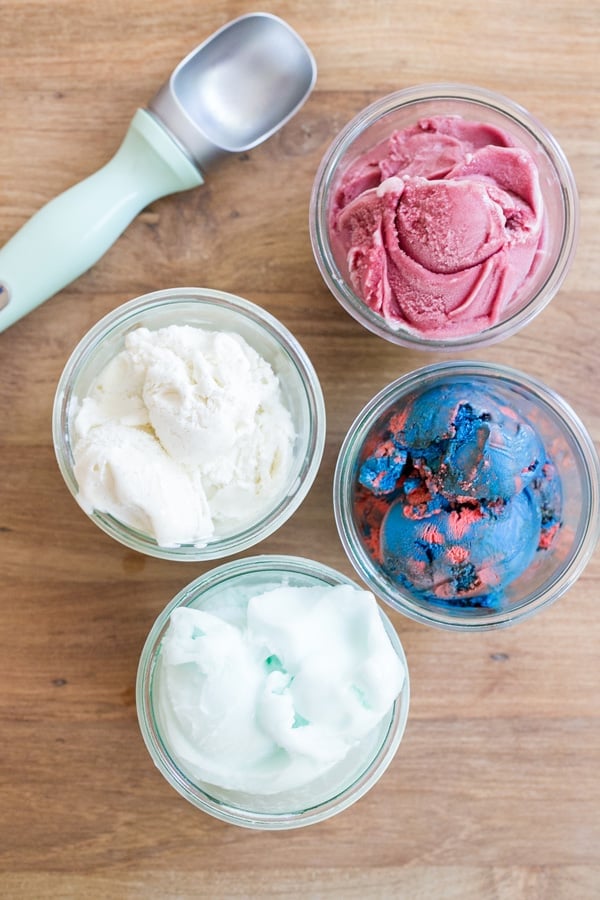 red, white and blue ice cream