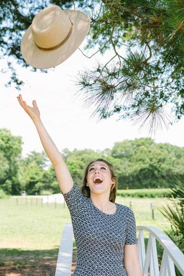 Eden Passante tossing her hat up in Charleston 