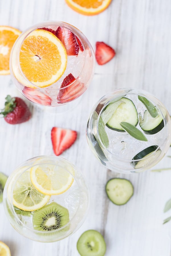 gin and tonic cocktails on a table