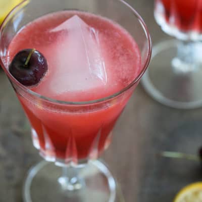 Orange Cherry Vodka Cocktail with Cherry Simple Syrup