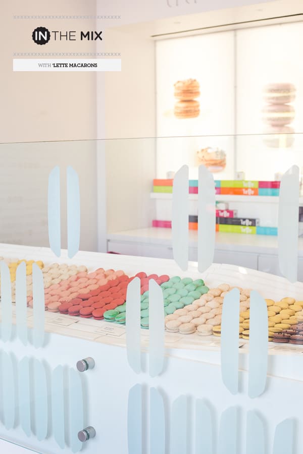 Lette Macarons behind a counter