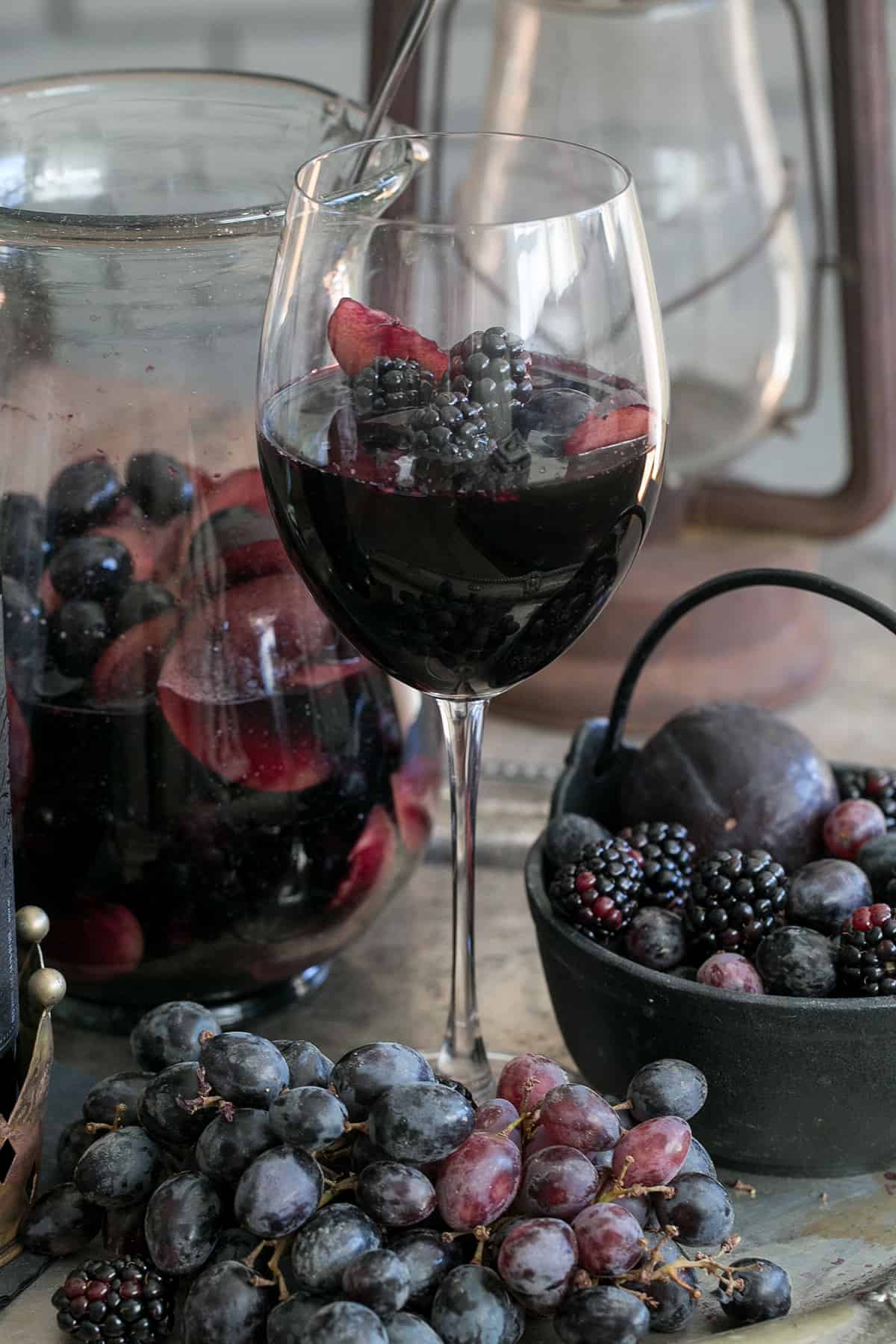 black sangria for an easy Halloween cocktail recipe