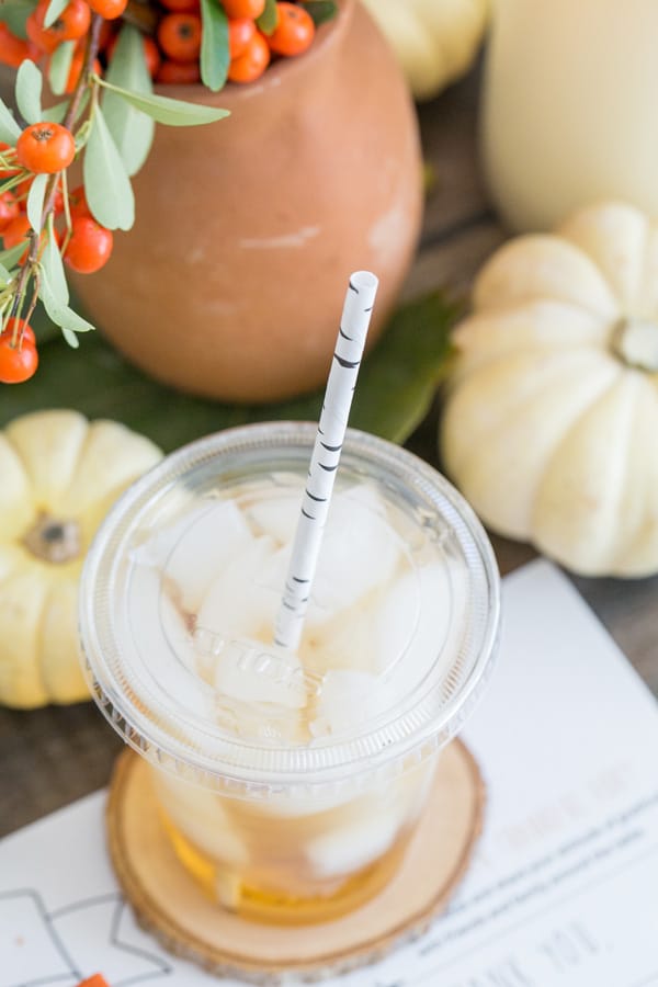 Cup with Bamboo straw.