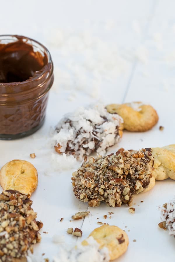 Butter Twist Cookies dipped in chocolate 