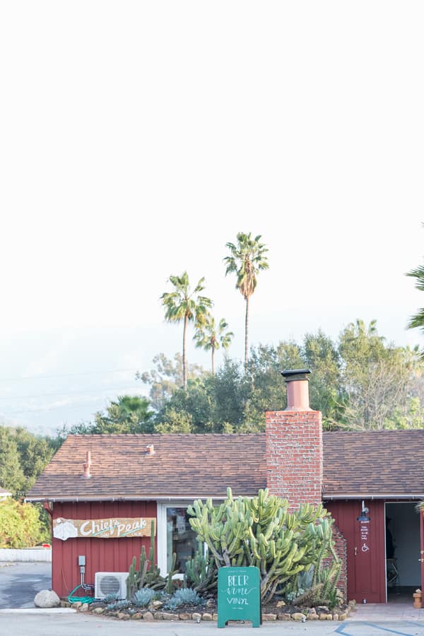 Red little cabin in Ojai California 