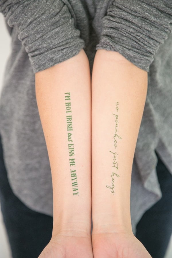 Printable tattoos for Saint Patricks Day