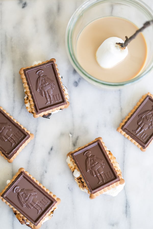 Baileys Smores on a marble table.