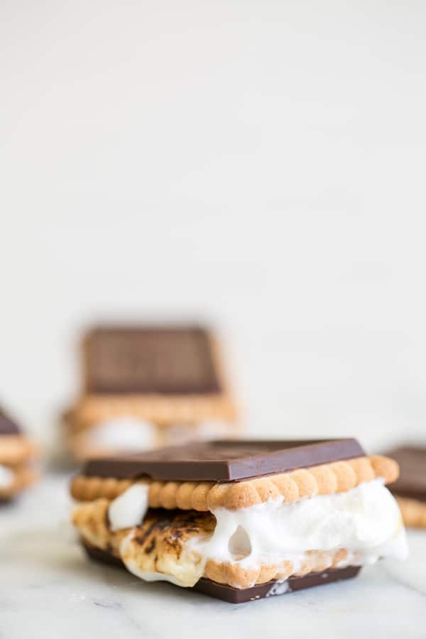 A Baileys dipped smore with melted marshmallow. 