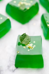 Jameson Jello shot with mint and gold stars.