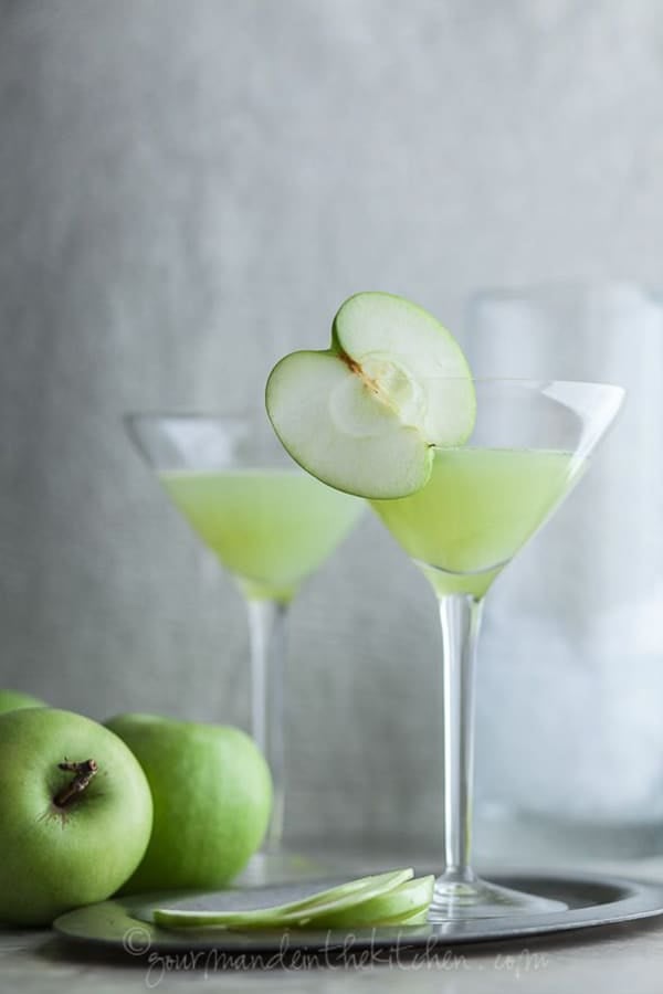 Green apple, ginger martini for St. Patricks Day.