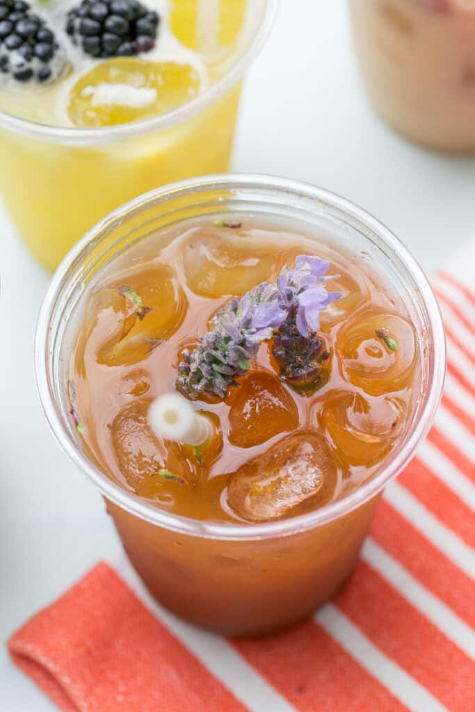 Peach and lavender agua fresca.