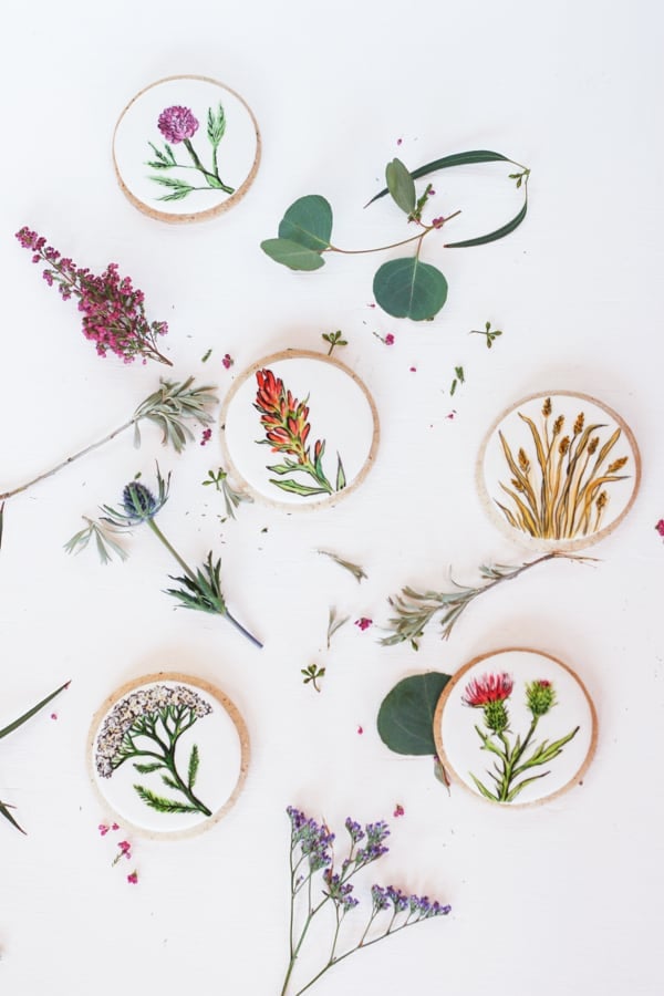 Hand painted cookies with flowers