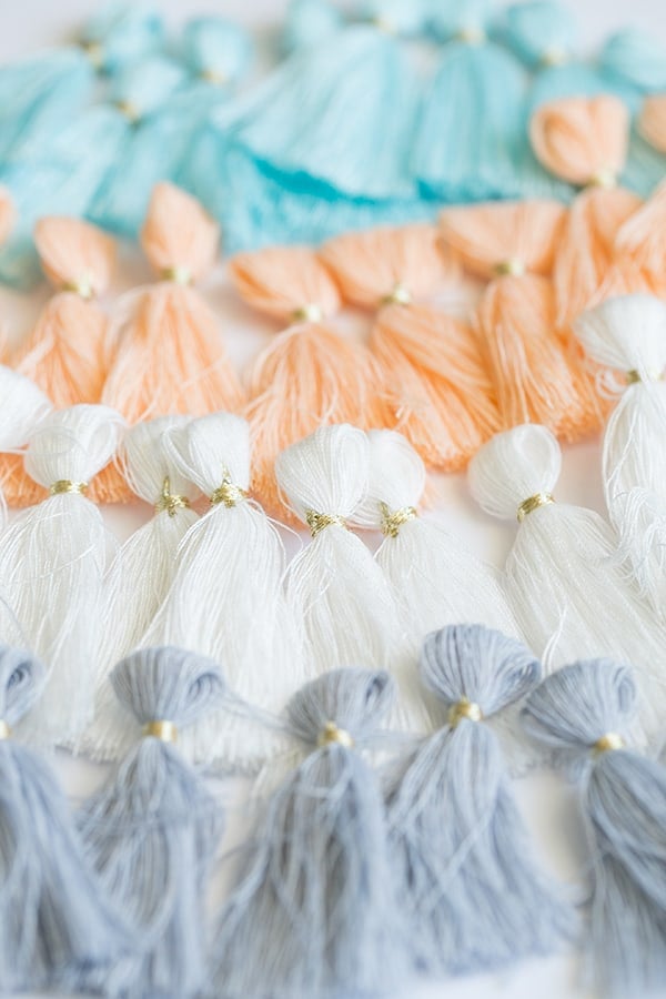 Tassels lined up in a row