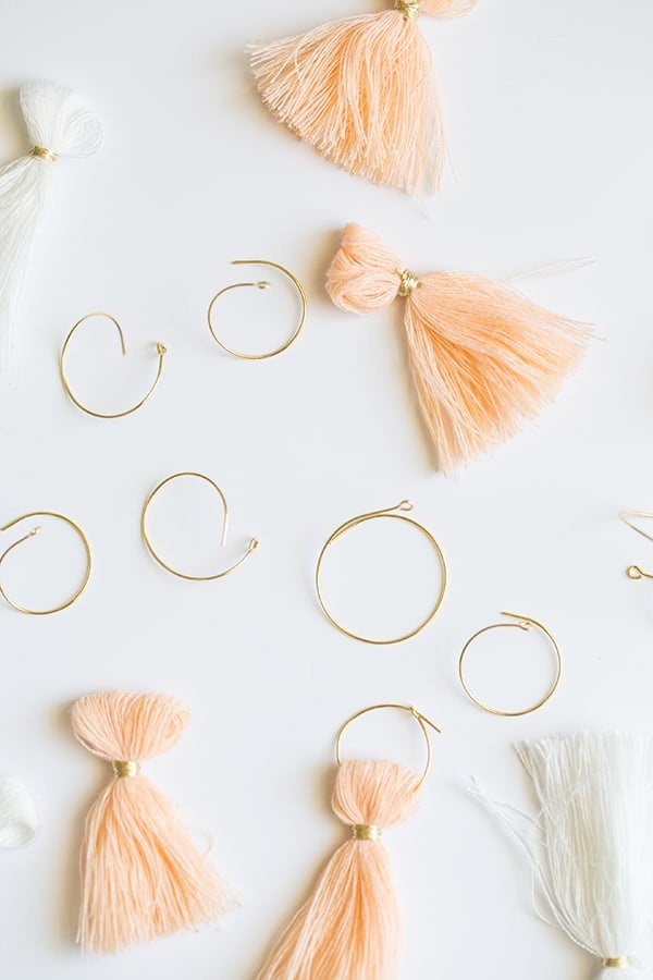 Orange tassels with gold loops 