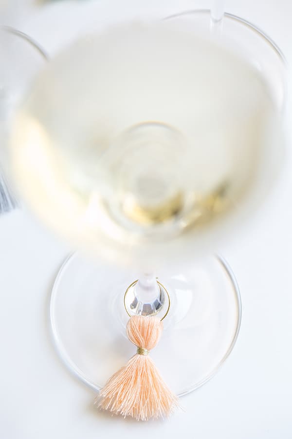 Wine charm on a wine glass