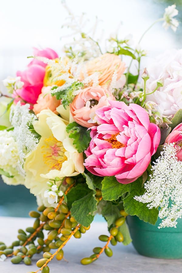 pink, yellow and orange flowers