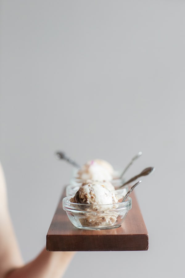 Ice cream in small glass bowls