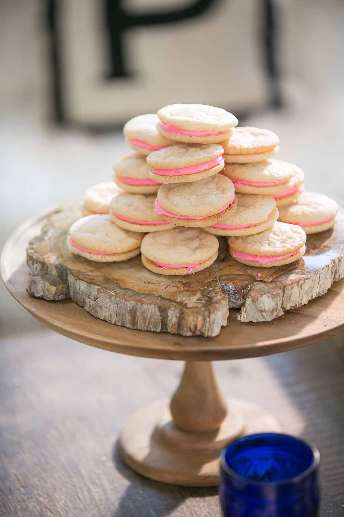 sugar cookies with pink filling