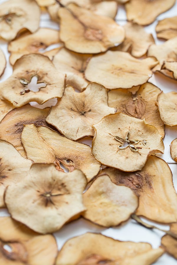 shot of finished pear and apple chips recipe