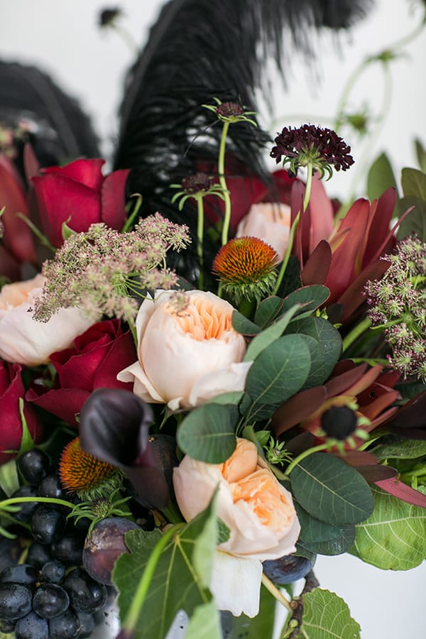 close up of floral arrangement 