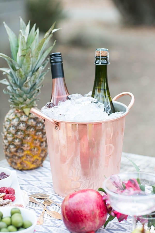 ice bucket with drinks in it