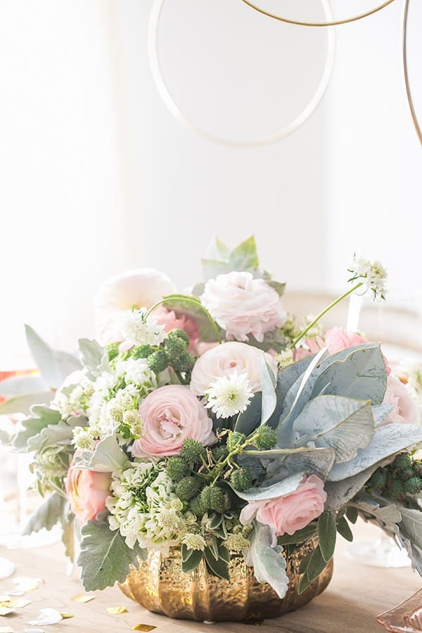 Flowers on a table setting 